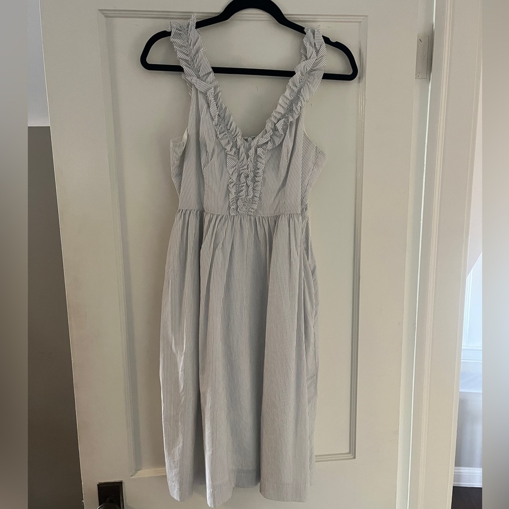 Banana Republic Dress with Ruffle Stripes